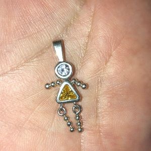 November girl birthstone pendent silver